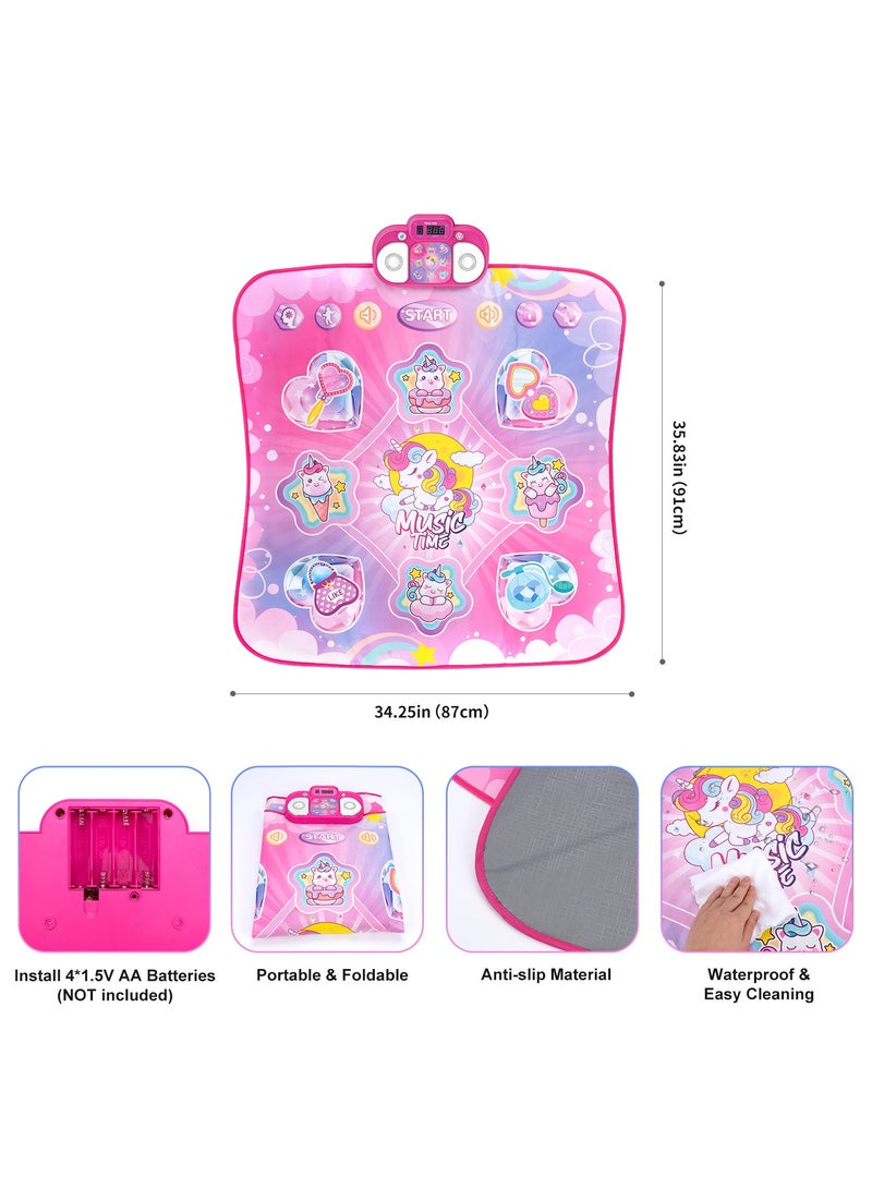 عام سجادة رقص فردية، بسجادة موسيقية للتعلم المبكر للأطفال مقاس 87×91 سم، وضع الذاكرة، تحدي التمرين، بسجادة سميكة مانعة للانزلاق، لعبة موسيقية تعمل بالقدم، أداة لياقة داخلية للتفاعل بين الوالدين والطفل. - Image 4